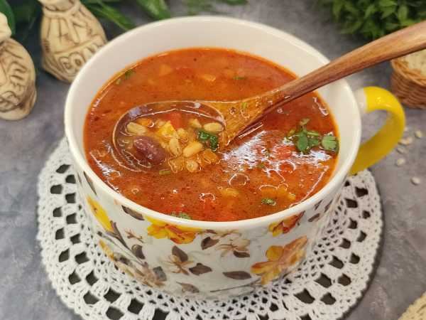 Суп с перловкой и фасолью