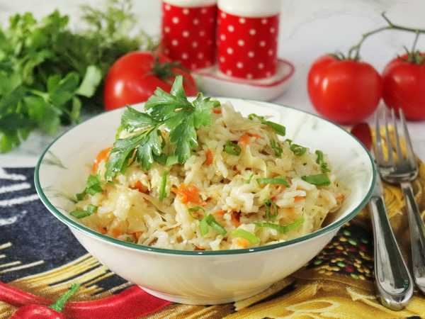 Рис с капустой в рукаве