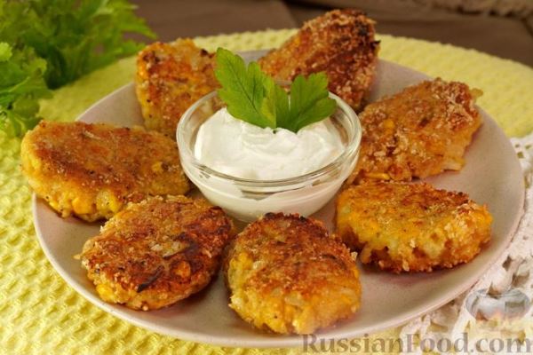 Котлеты из кукурузы с капустой